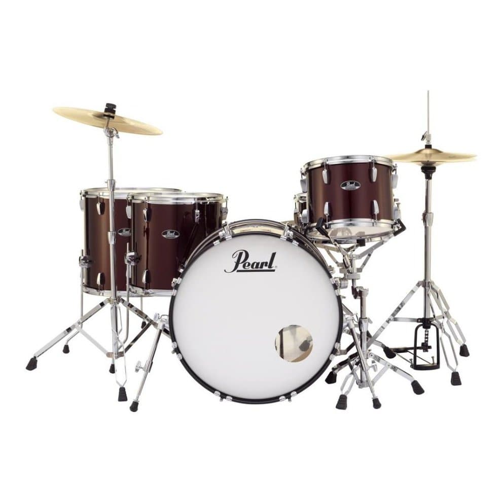 Pearl Roadshow 5 Piece Drum Set With Hardware & Cymbals - Wine Red