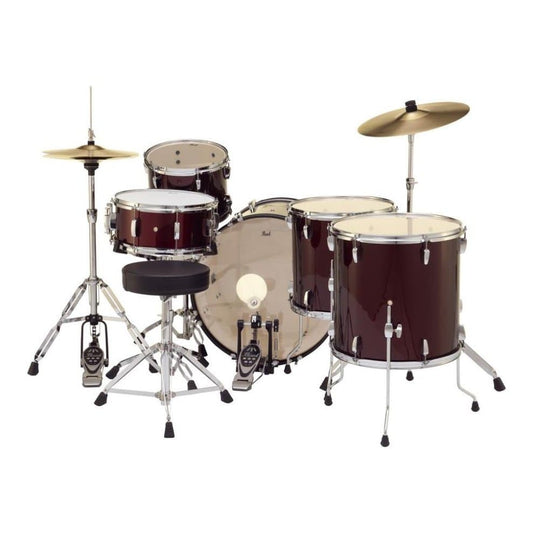 Pearl Roadshow 5 Piece Drum Set With Hardware & Cymbals - Wine Red