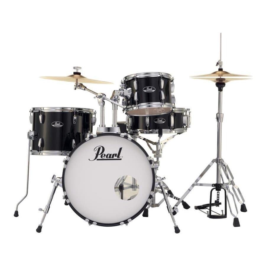 Pearl Roadshow 4 Piece Set With Hardware & Cymbals - Jet Black