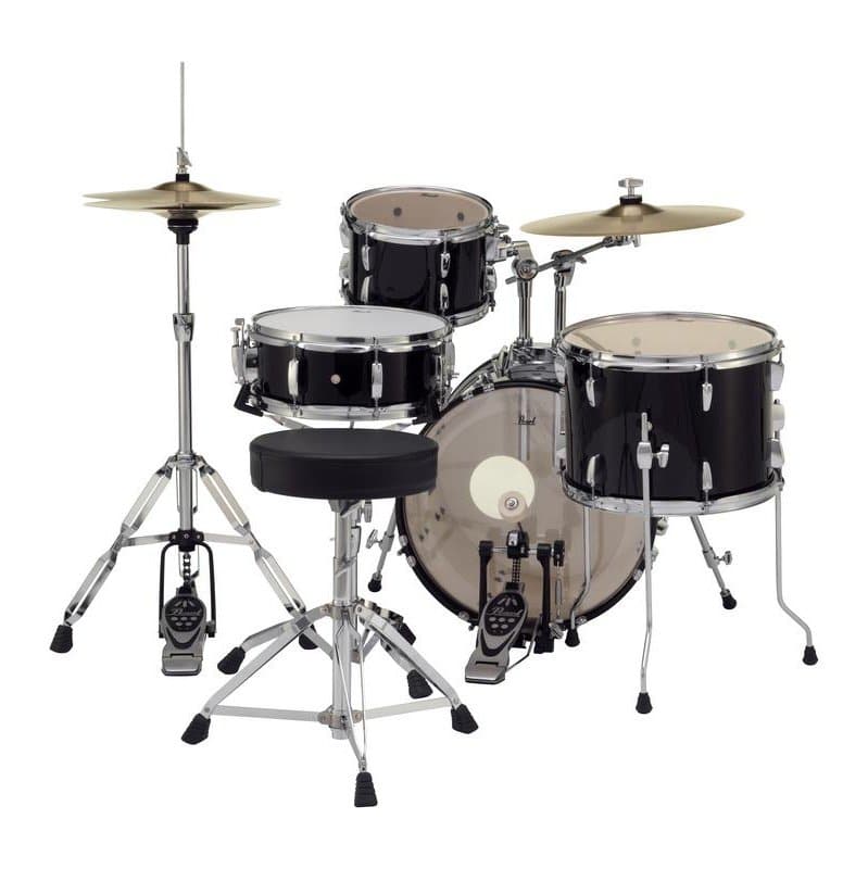 Pearl Roadshow 4 Piece Set With Hardware & Cymbals - Jet Black