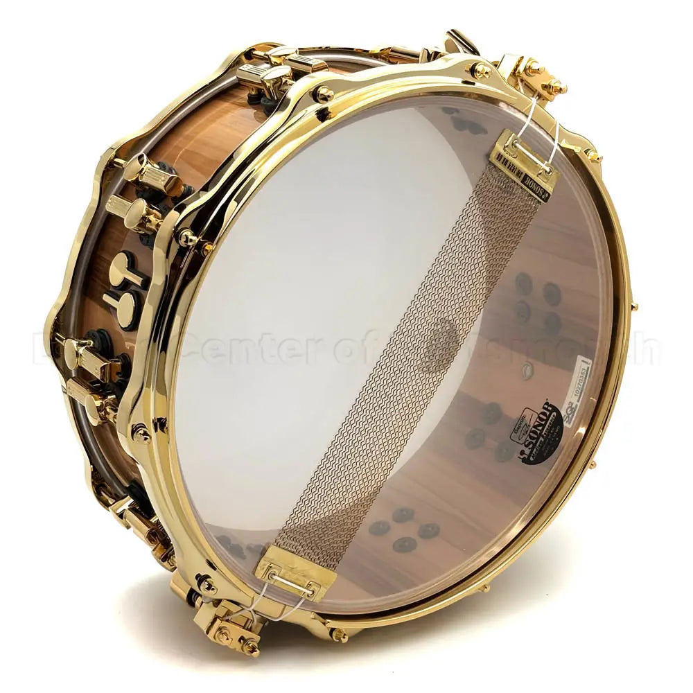 Sonor SQ2 Heavy Beech Snare Drum 14x5.5 American Walnut Gloss w/Gold Hw - Drum Center Of Portsmouth