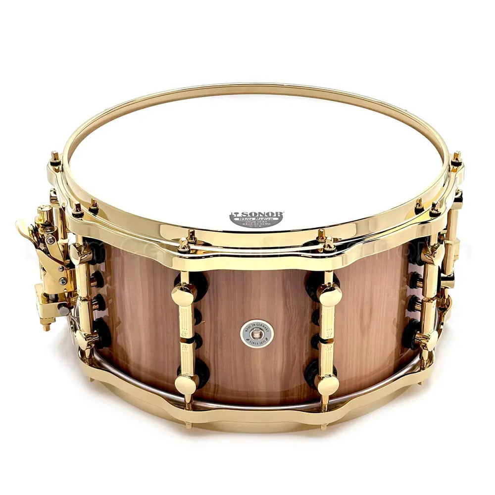 Sonor SQ2 Heavy Beech Snare Drum 14x7 American Walnut Gloss w/Gold Hardware - Drum Center Of Portsmouth