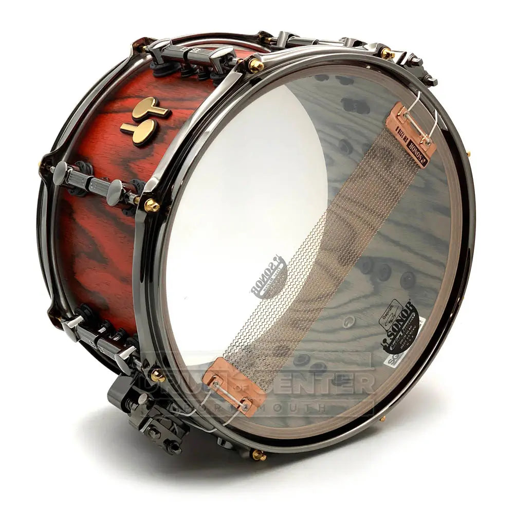 Sonor SQ2 Heavy Birch Snare Drum 12x7 Fiery Red Semi Gloss w/Black & Gold Hw - Drum Center Of Portsmouth