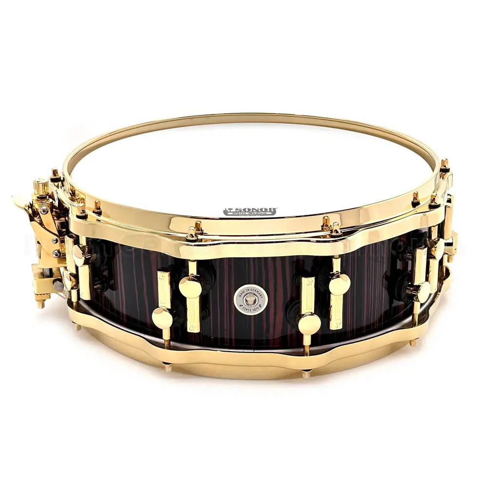 Sonor SQ2 Medium Beech Snare Drum 14x5 Ebony Gloss w/Gold Hardware - Drum Center Of Portsmouth