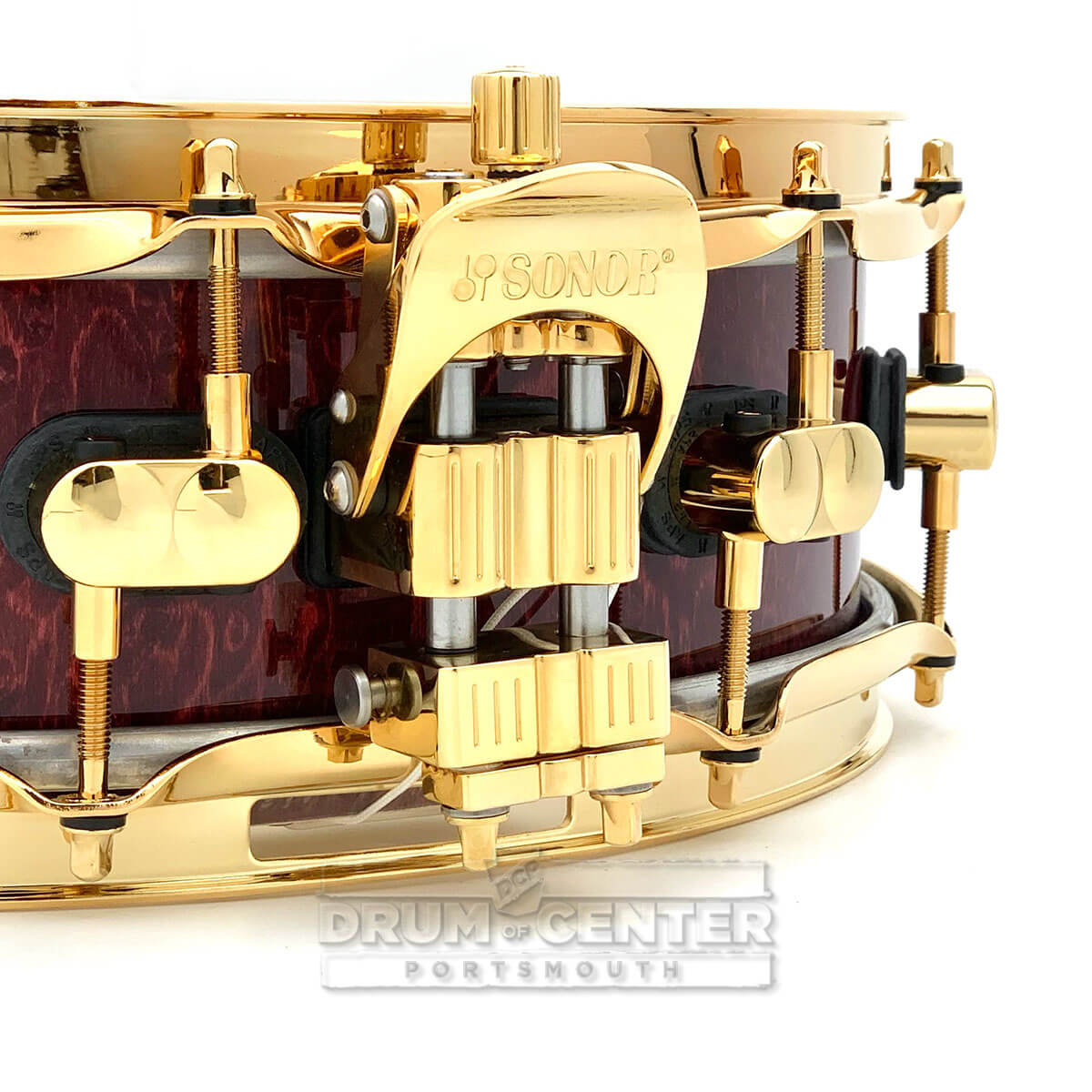 Sonor SQ2 Maple Medium Snare Drum 14x4.25 Birdseye Cherry Gloss w/Gold Hardware