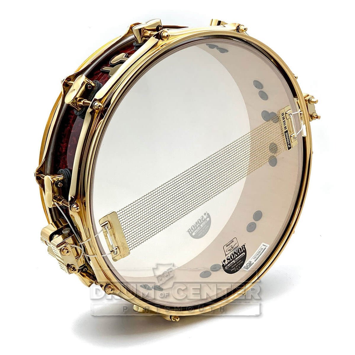 Sonor SQ2 Maple Medium Snare Drum 14x4.25 Birdseye Cherry Gloss w/Gold Hardware