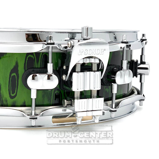 Sonor SQ2 Maple Medium Snare Drum 14x4.25 Green Tribal