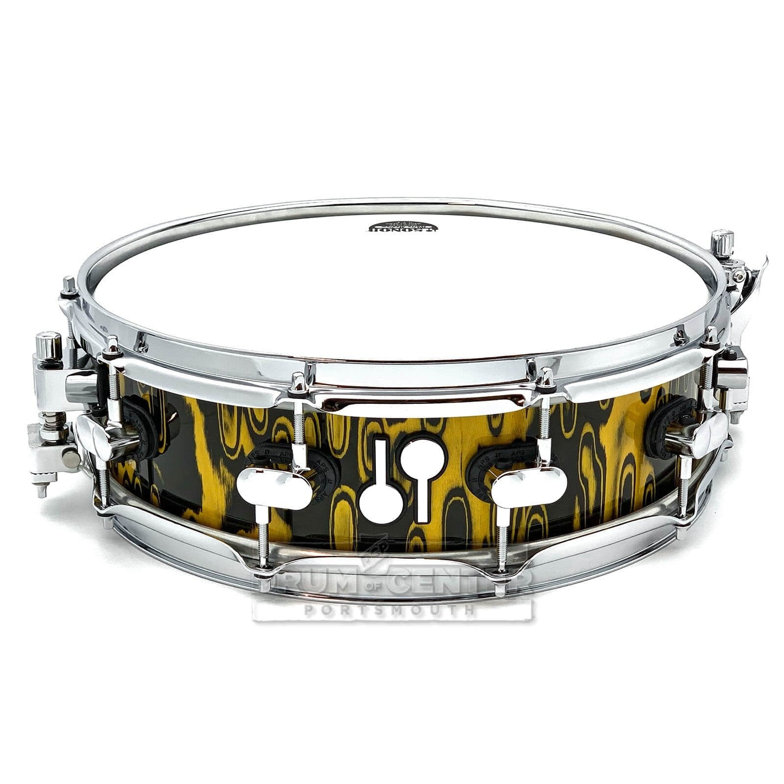 Sonor SQ2 Maple Medium Snare Drum 14x4.25 Yellow Tribal