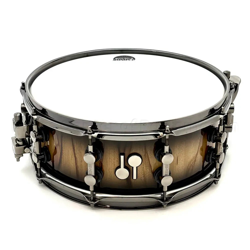 Sonor SQ2 Medium Maple Snare Drum 14x5.5 Black Burst African Marble w/Black Hw - Drum Center Of Portsmouth