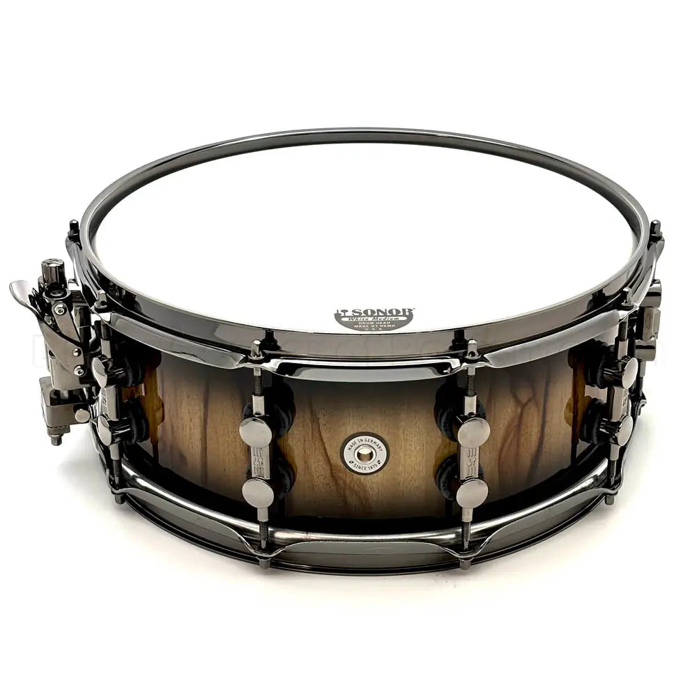 Sonor SQ2 Medium Maple Snare Drum 14x5.5 Black Burst African Marble w/Black Hw - Drum Center Of Portsmouth