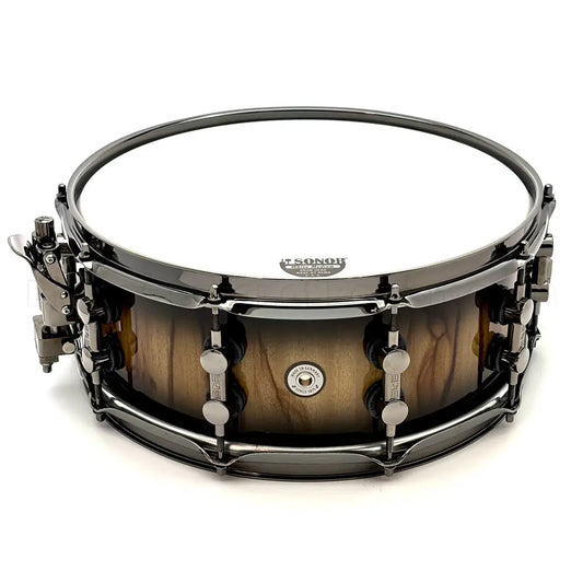 Sonor SQ2 Medium Maple Snare Drum 14x5.5 Black Burst African Marble w/Black Hw - Drum Center Of Portsmouth