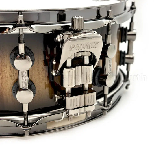Sonor SQ2 Medium Maple Snare Drum 14x5.5 Black Burst African Marble w/Black Hw - Drum Center Of Portsmouth