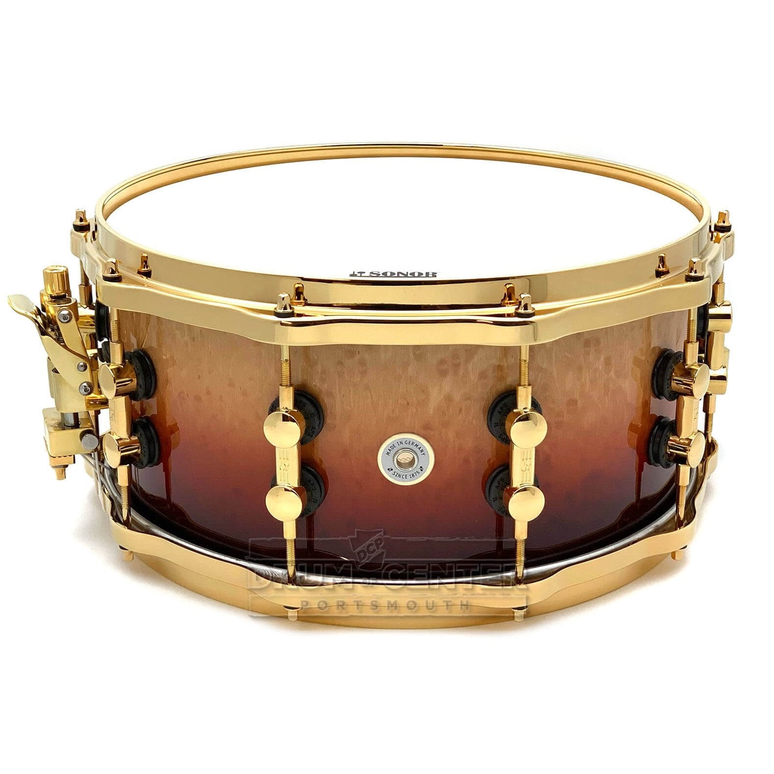 Sonor SQ2 Maple Medium Snare Drum 14x6.5 Birdseye Sunburst Fade w/Gold Hardware