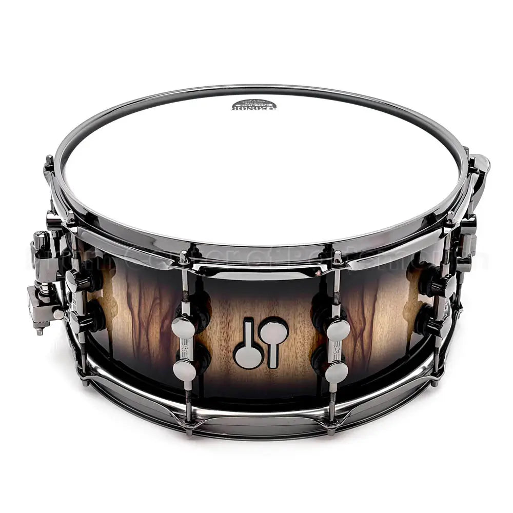 Sonor SQ2 Medium Maple Snare Drum 14x6.5 Black Burst over African Marble - Drum Center Of Portsmouth