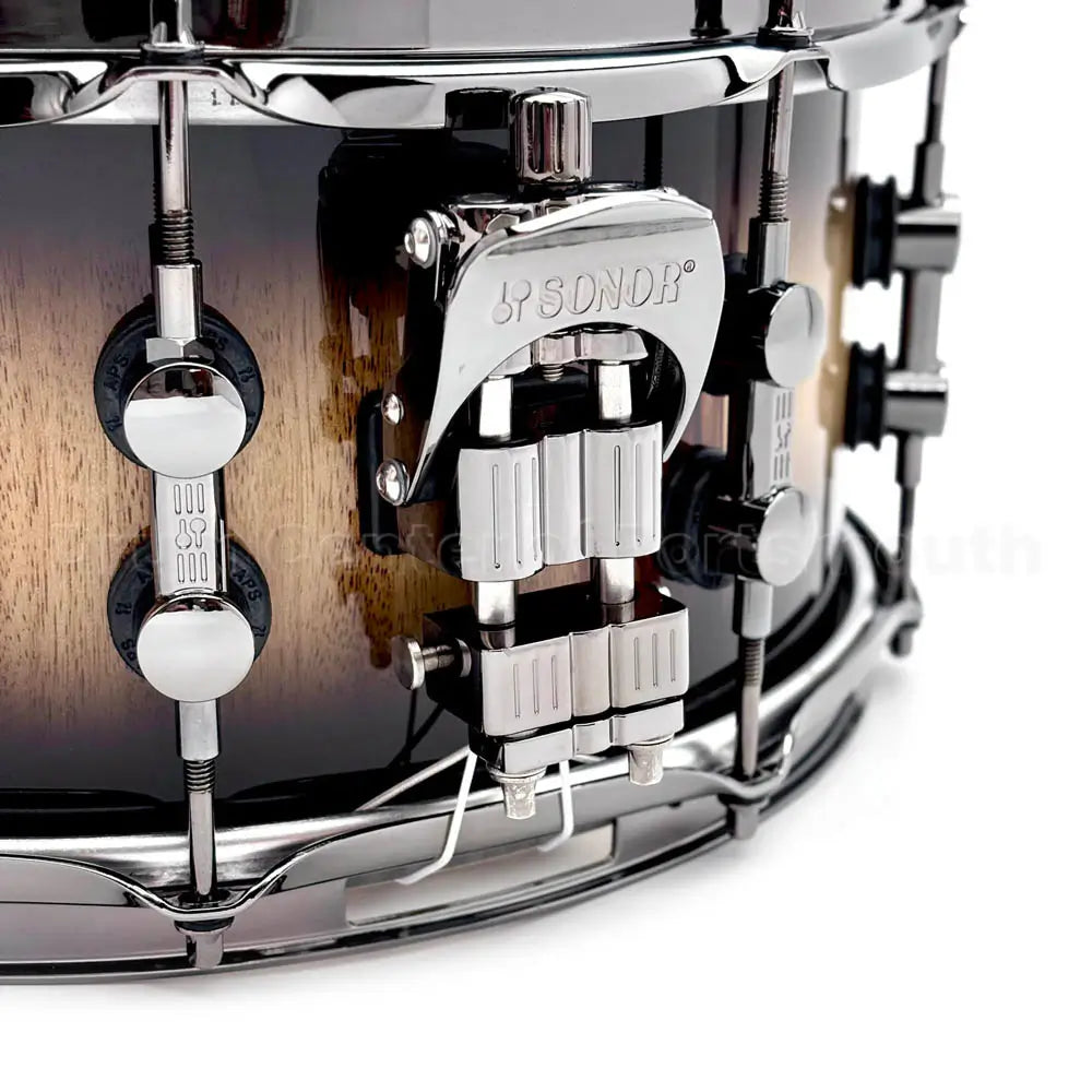 Sonor SQ2 Medium Maple Snare Drum 14x6.5 Black Burst over African Marble - Drum Center Of Portsmouth
