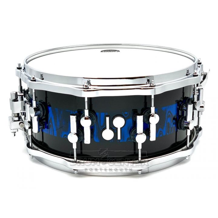 Sonor SQ2 Maple Medium Snare Drum 14x6.5 Blue Tribal Stripes