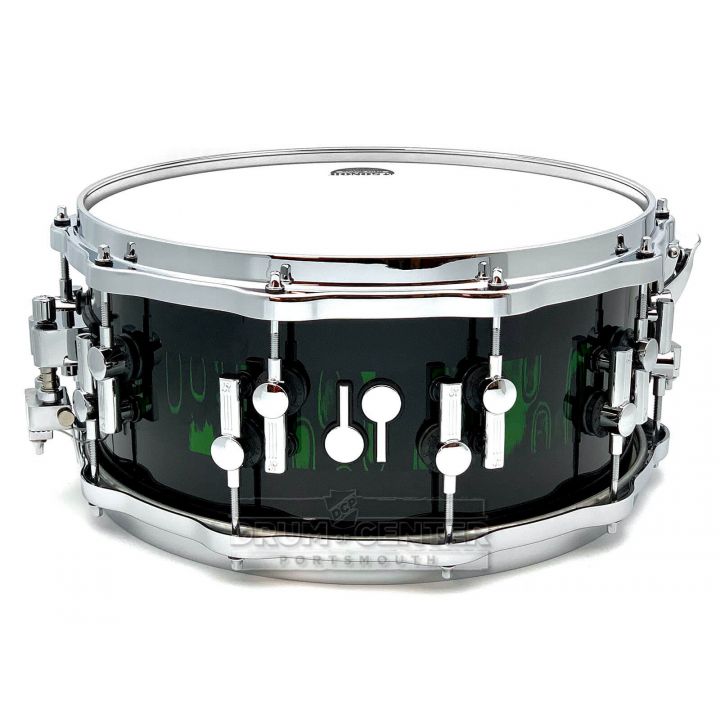 Sonor SQ2 Maple Medium Snare Drum 14x6.5 Green Tribal Stripes