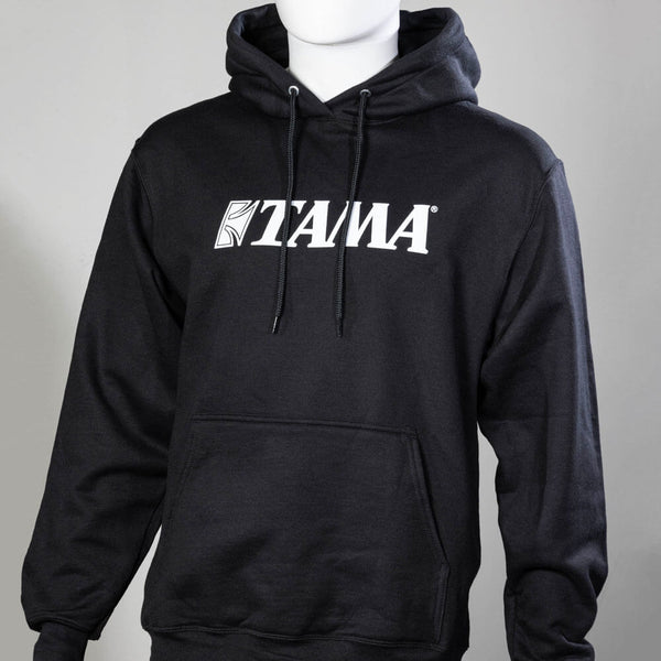 Tama Printed Logo Pullover Hooded Sweatshirt Black - Medium