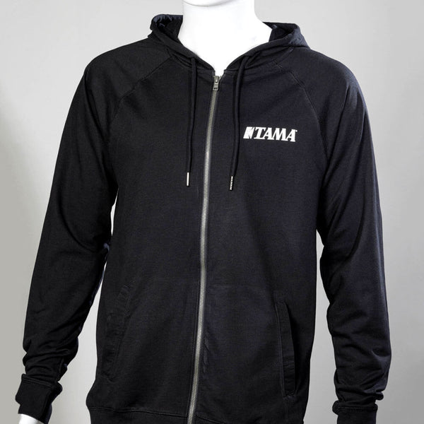 Tama Printed Logo Lightweight Zip-Up Hoodie Black - Medium