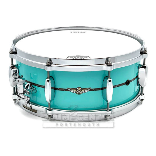 Tama Star Bubinga Snare Drum 14x5.5 Grand Aqua Blue w/Outside Inlay - Drum Center Of Portsmouth