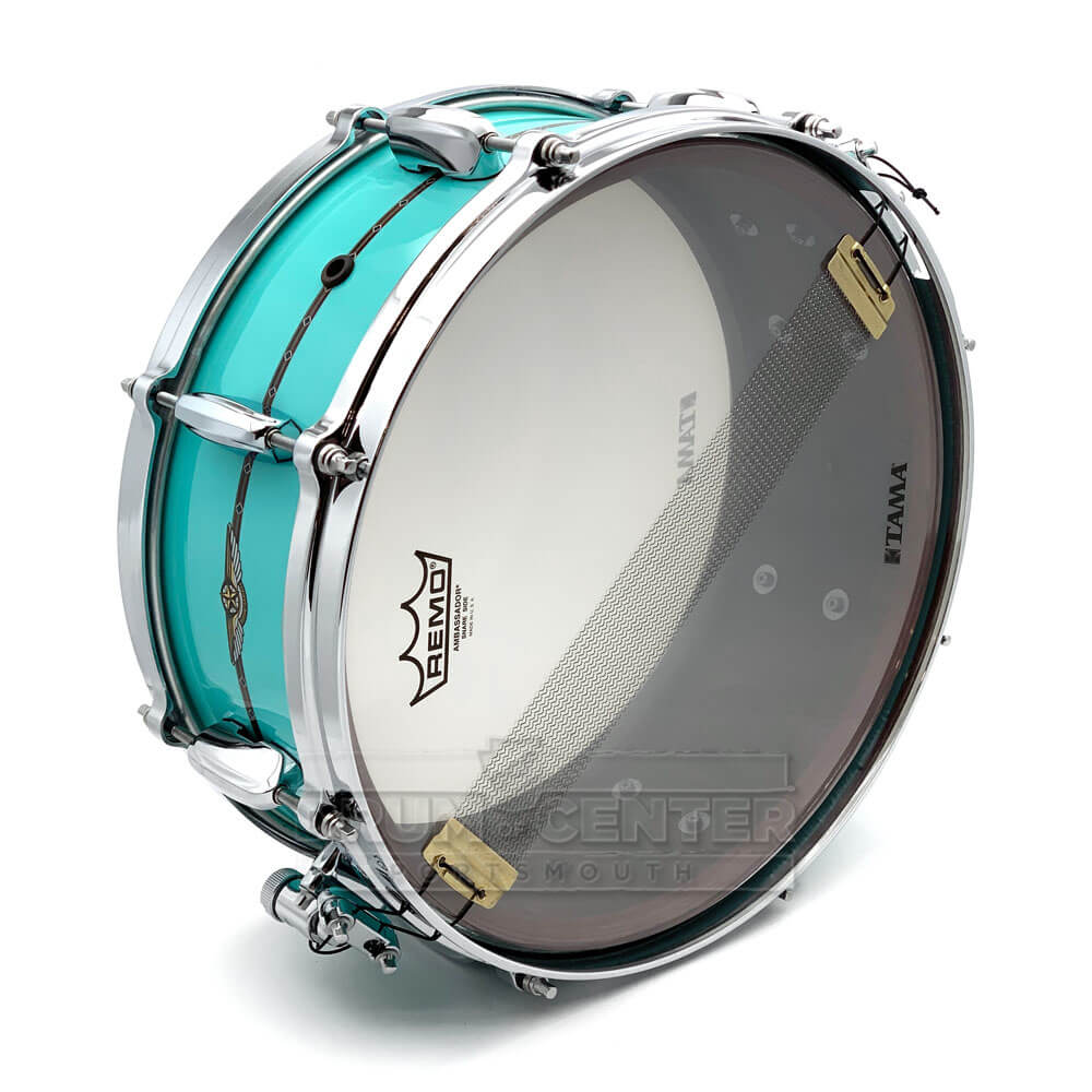 Tama Star Bubinga Snare Drum 14x5.5 Grand Aqua Blue w/Outside Inlay - Drum Center Of Portsmouth