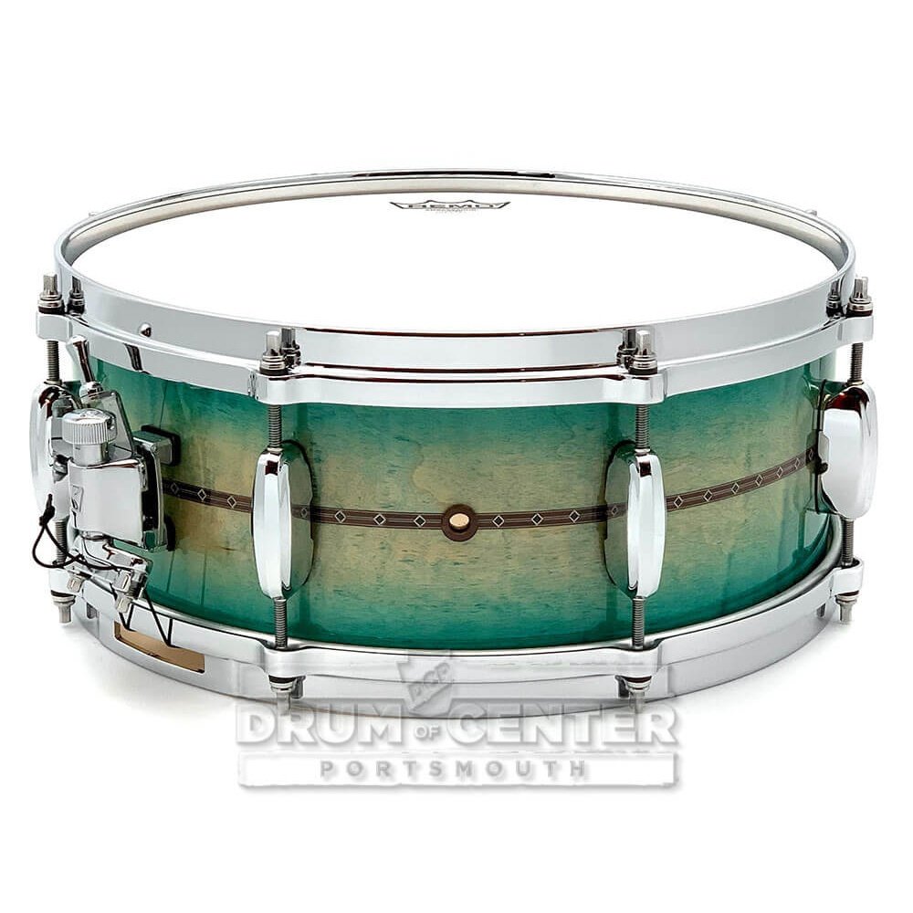 Tama Star Maple Snare Drum 14x5.5 Emerald Sea Curly Maple Burst w/Outside Inlays