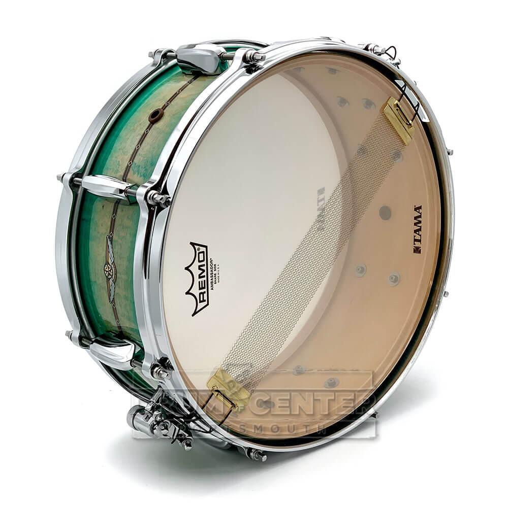Tama Star Maple Snare Drum 14x5.5 Emerald Sea Curly Maple Burst w/Outside Inlays