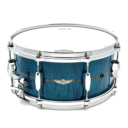 Tama Star Maple Snare Drum 14x6.5 Ocean Blue Curly Maple - Drum Center Of Portsmouth