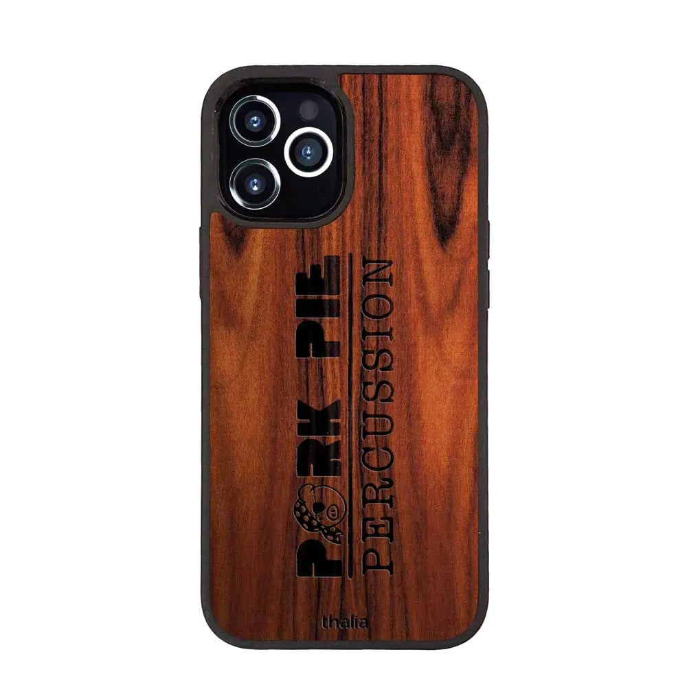 Thalia Pork Pie Logo Case for iPhone 16 Pro Max | Full Logo, Santos Rosewood - Drum Center Of Portsmouth