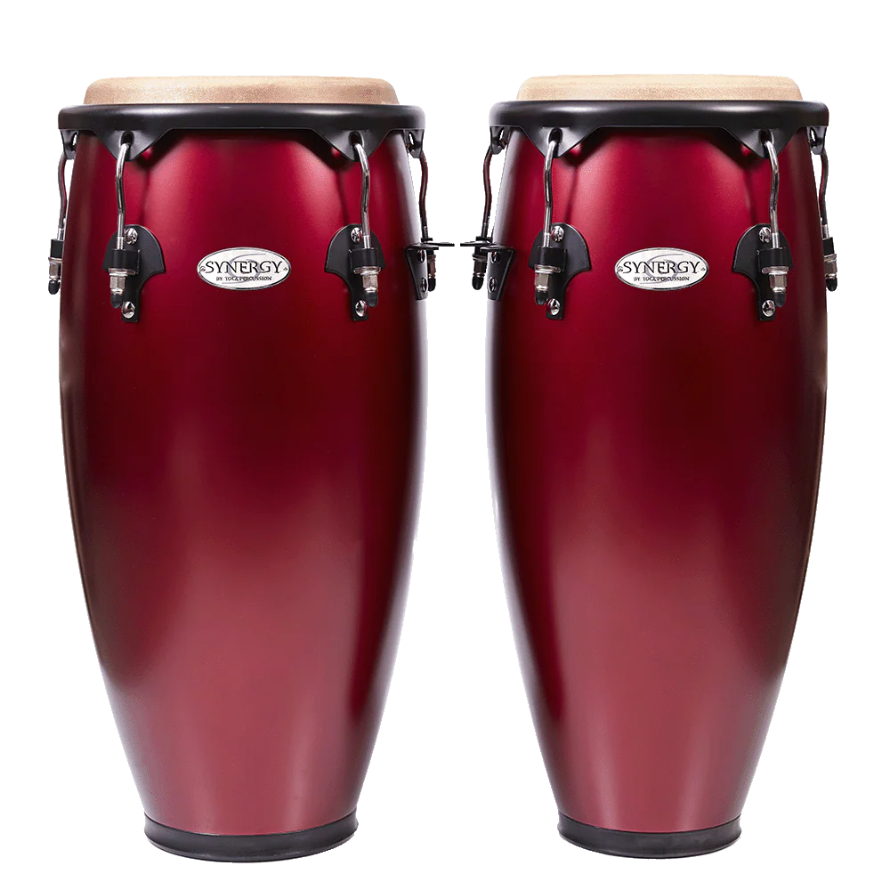 Toca Synergy Wood Conga Set 10" & 11" Matte Racing Red - Drum Center Of Portsmouth
