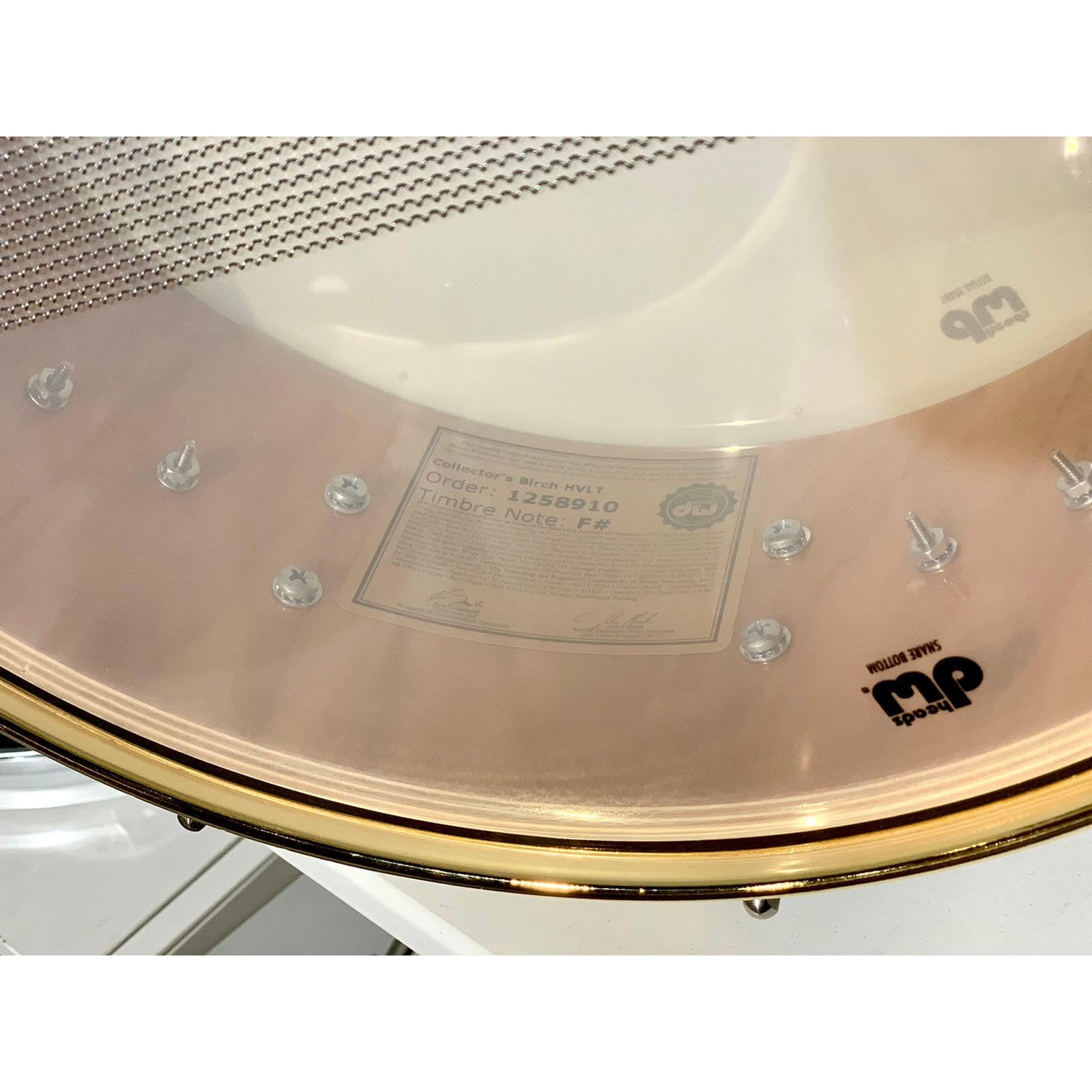 Used DW Collectors Birch Snare Drum 14x5.5 Hard Satin Regal Blue over Moabi w/Gold Hardware