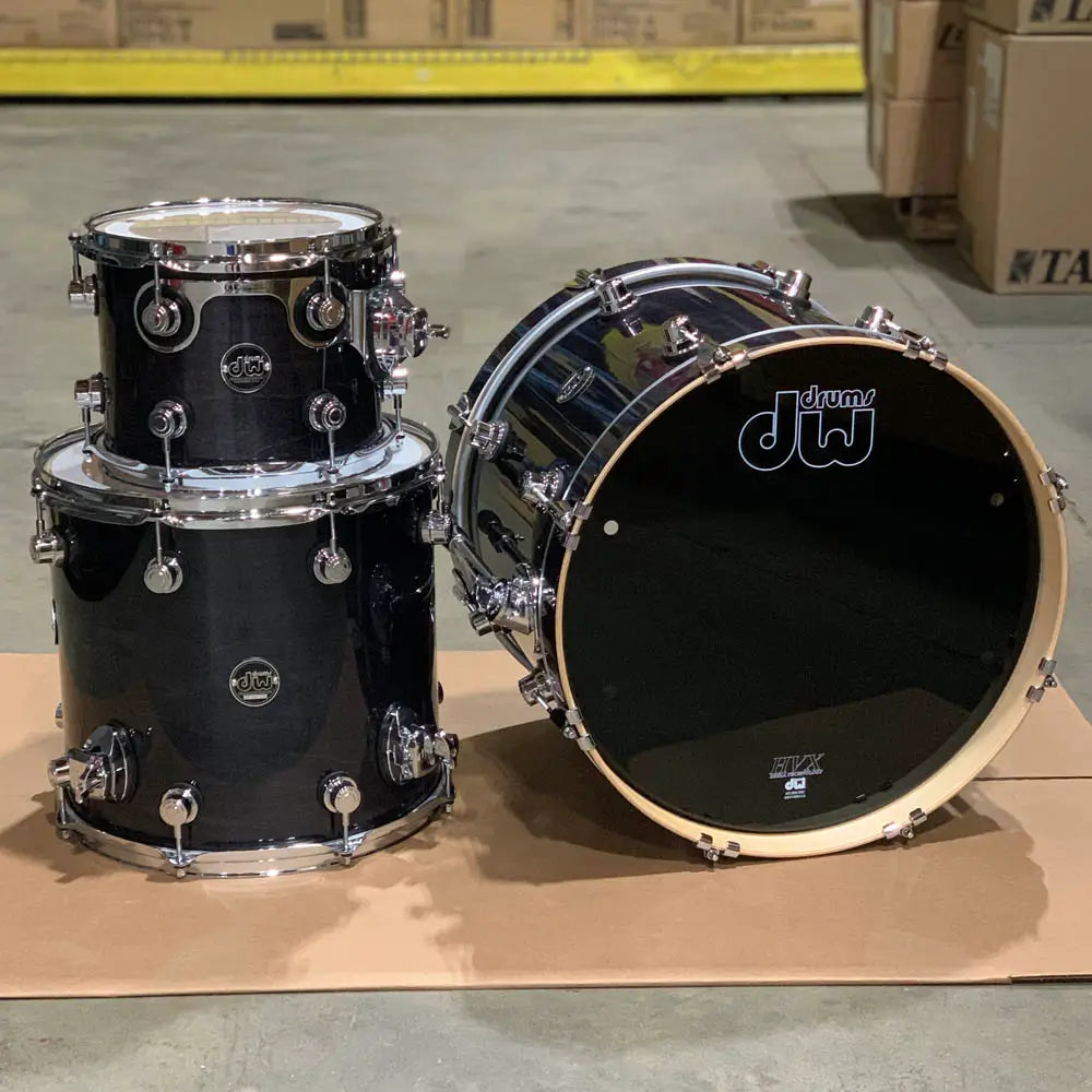 Used DW Performance Drum Set 18/10/14 Ebony Stain - Excellent - Drum Center Of Portsmouth