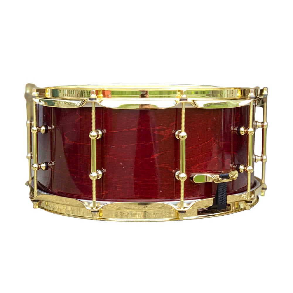 Used Ludwig Classic Maple Snare Drum 14x6.5 Cherry Stain w/Brass Hardware - Good - Drum Center Of Portsmouth