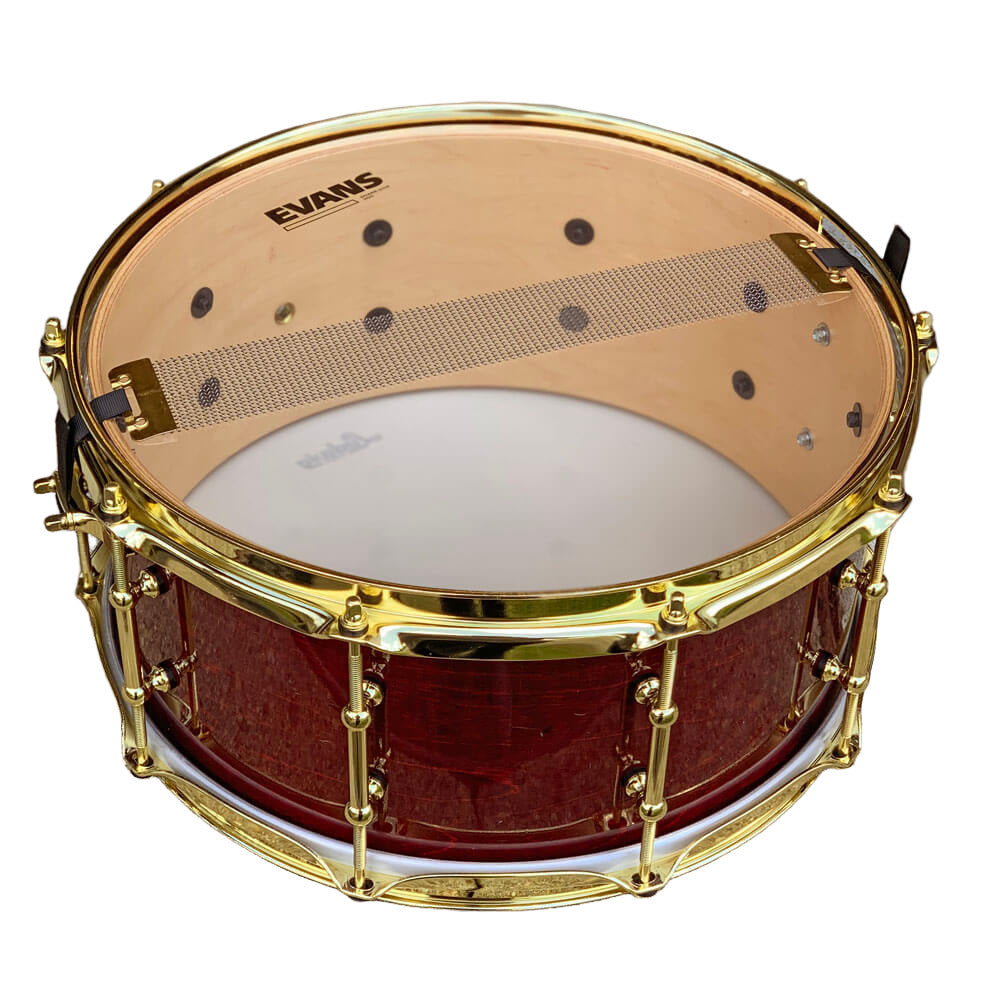 Used Ludwig Classic Maple Snare Drum 14x6.5 Cherry Stain w/Brass Hardware - Good - Drum Center Of Portsmouth