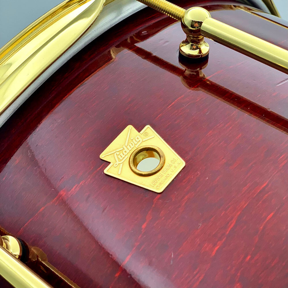 Used Ludwig Classic Maple Snare Drum 14x6.5 Cherry Stain w/Brass Hardware - Good - Drum Center Of Portsmouth