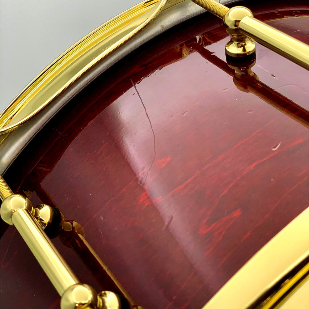 Used Ludwig Classic Maple Snare Drum 14x6.5 Cherry Stain w/Brass Hardware - Good - Drum Center Of Portsmouth