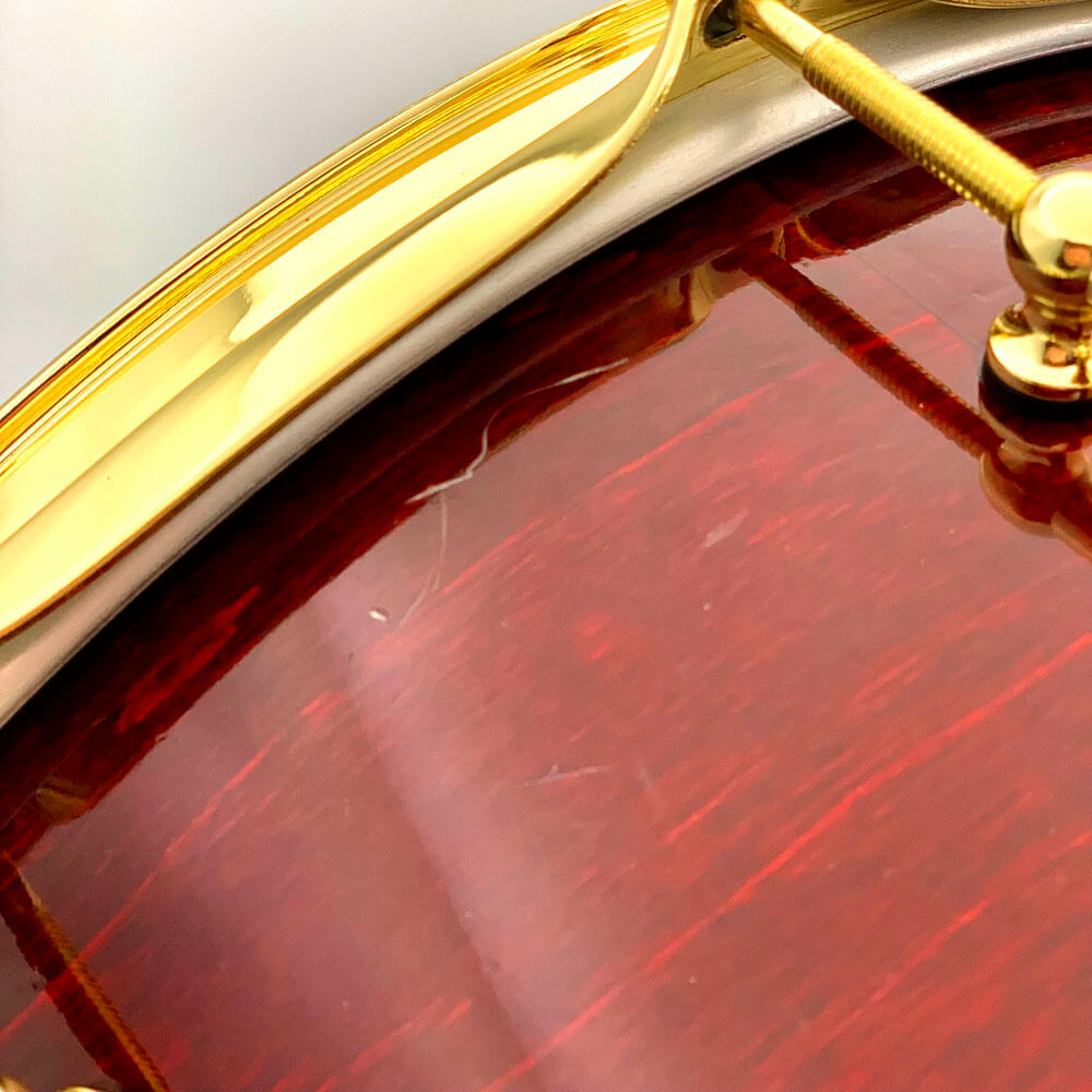 Used Ludwig Classic Maple Snare Drum 14x6.5 Cherry Stain w/Brass Hardware - Good - Drum Center Of Portsmouth