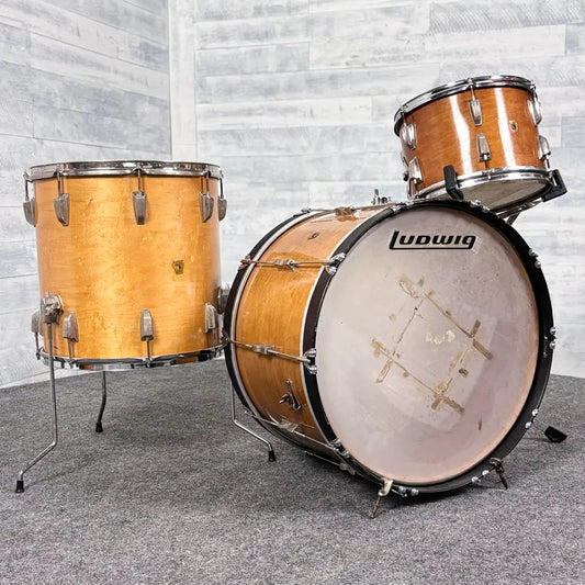 Used Vintage Ludwig/WFL 3pc Drum Set Refinished Natural - Fair - Drum Center Of Portsmouth