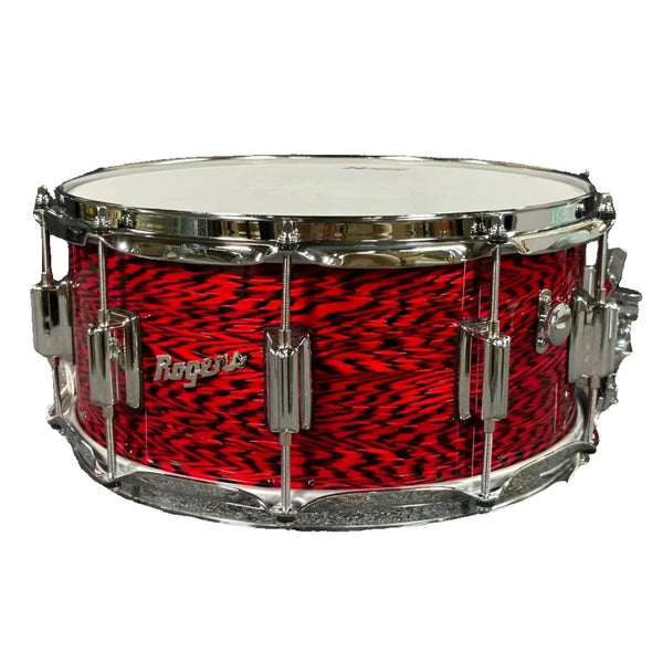 Used Rogers SuperTen Wood Shell Snare Drum 14x6.5 Red Onyx - Excellent