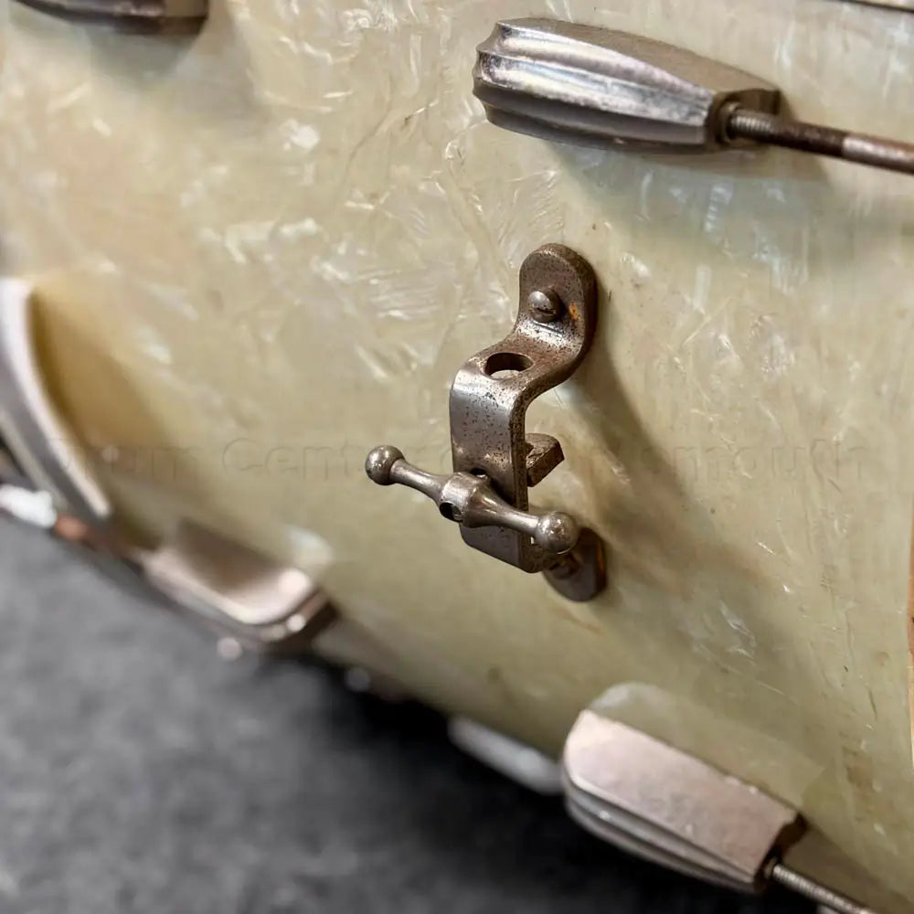 Used Vintage Slingerland Radio King 3pc Drum Set 24/13/16 White Marine Pearl - Good - Drum Center Of Portsmouth