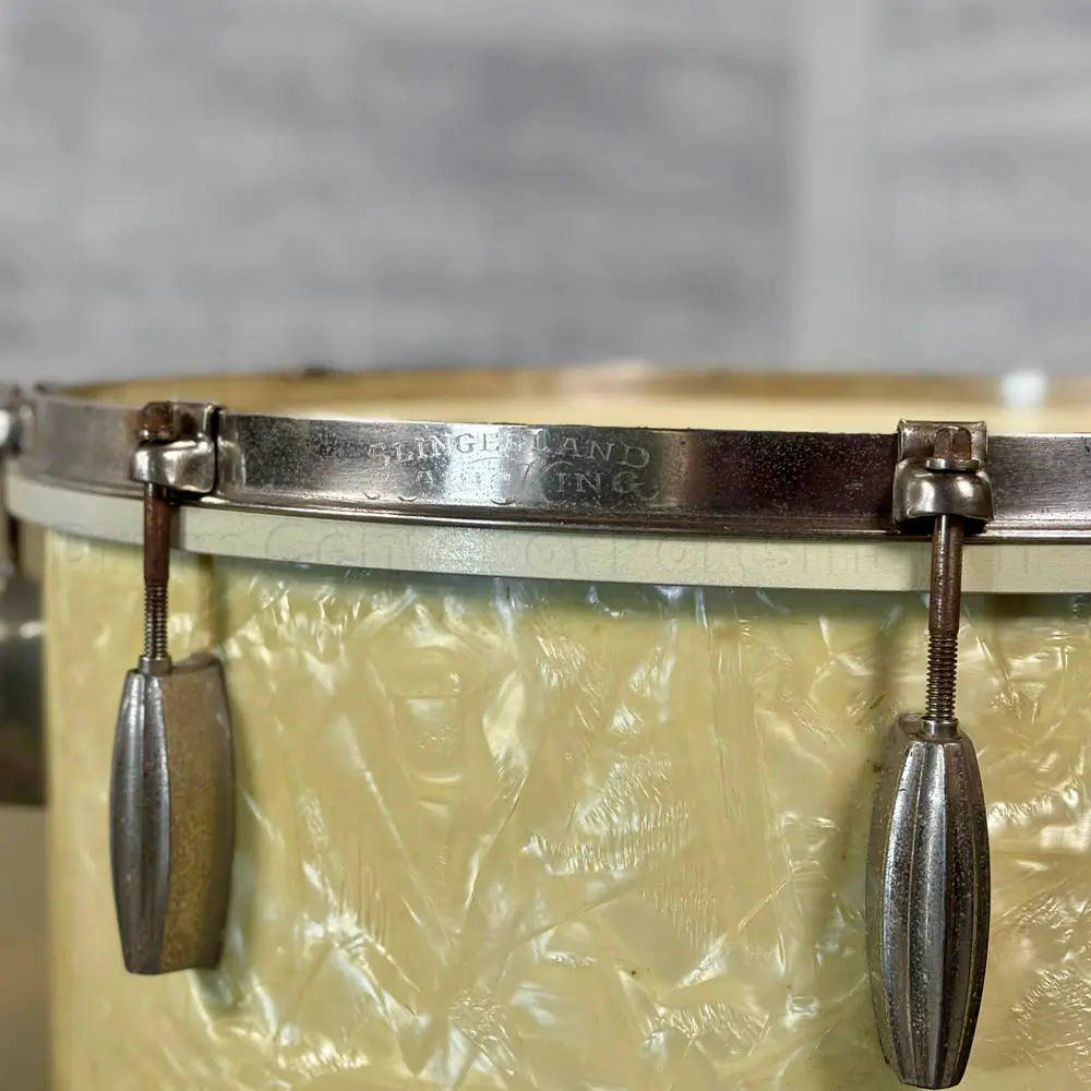 Used Vintage Slingerland Radio King 3pc Drum Set 24/13/16 White Marine Pearl - Good - Drum Center Of Portsmouth