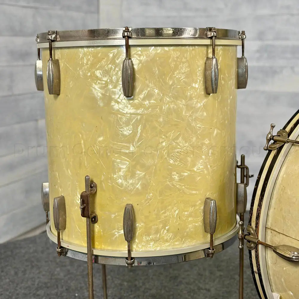Used Vintage Slingerland Radio King 3pc Drum Set 24/13/16 White Marine Pearl - Good - Drum Center Of Portsmouth