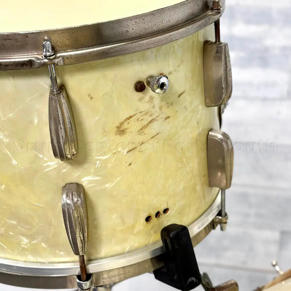 Used Vintage Slingerland Radio King 3pc Drum Set 24/13/16 White Marine Pearl - Good - Drum Center Of Portsmouth