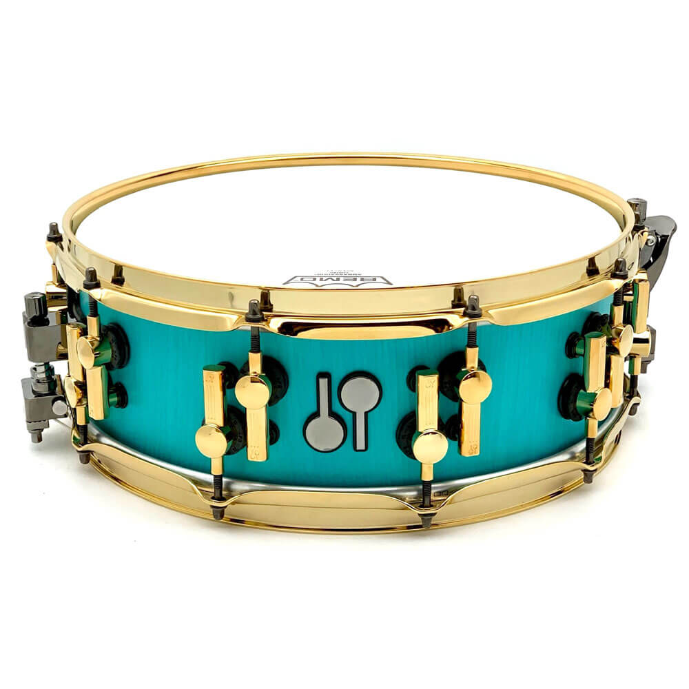 Used Sonor SQ2 Medium Maple Snare Drum 14x5 Vintage Azure w/Gold & Black Hw - Drum Center Of Portsmouth