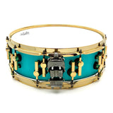 Used Sonor SQ2 Medium Maple Snare Drum 14x5 Vintage Azure w/Gold & Black Hw - Drum Center Of Portsmouth