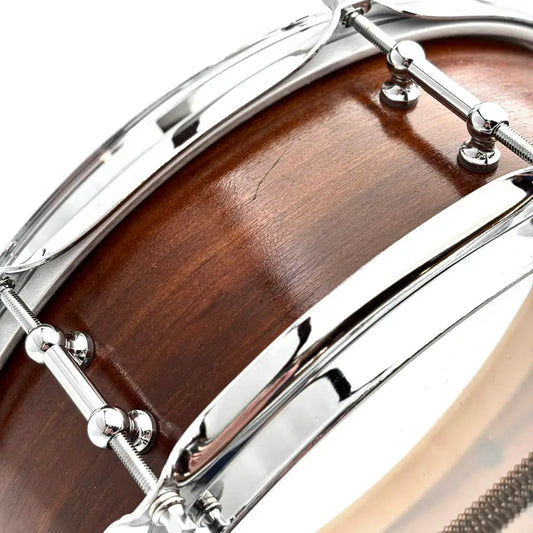 Used Custom Teak Snare Drum 14x4.5 Oil Finish - Very Good - Drum Center Of Portsmouth