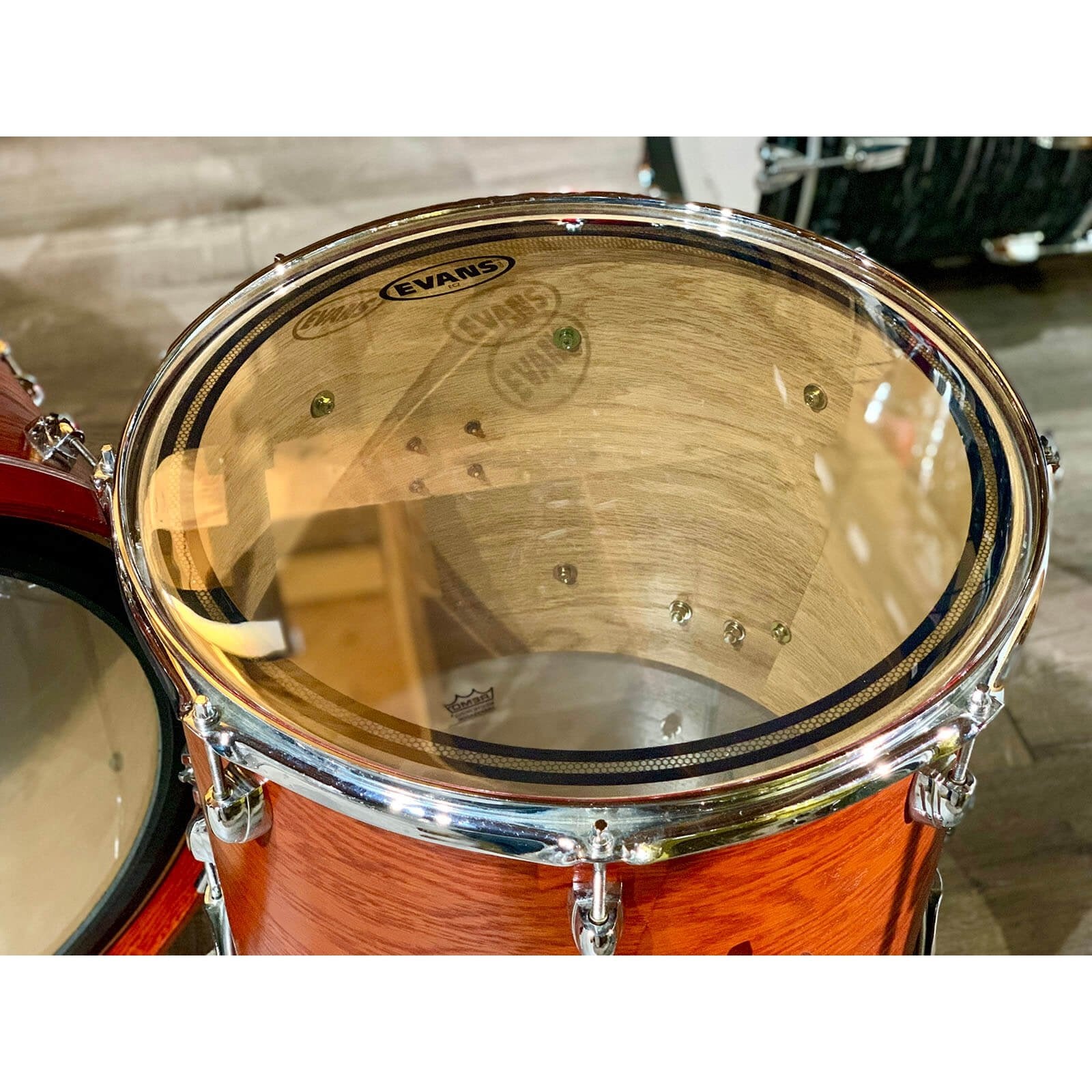 Used Yamaha Oak Custom 3pc Drum Set Matte Sedona Red