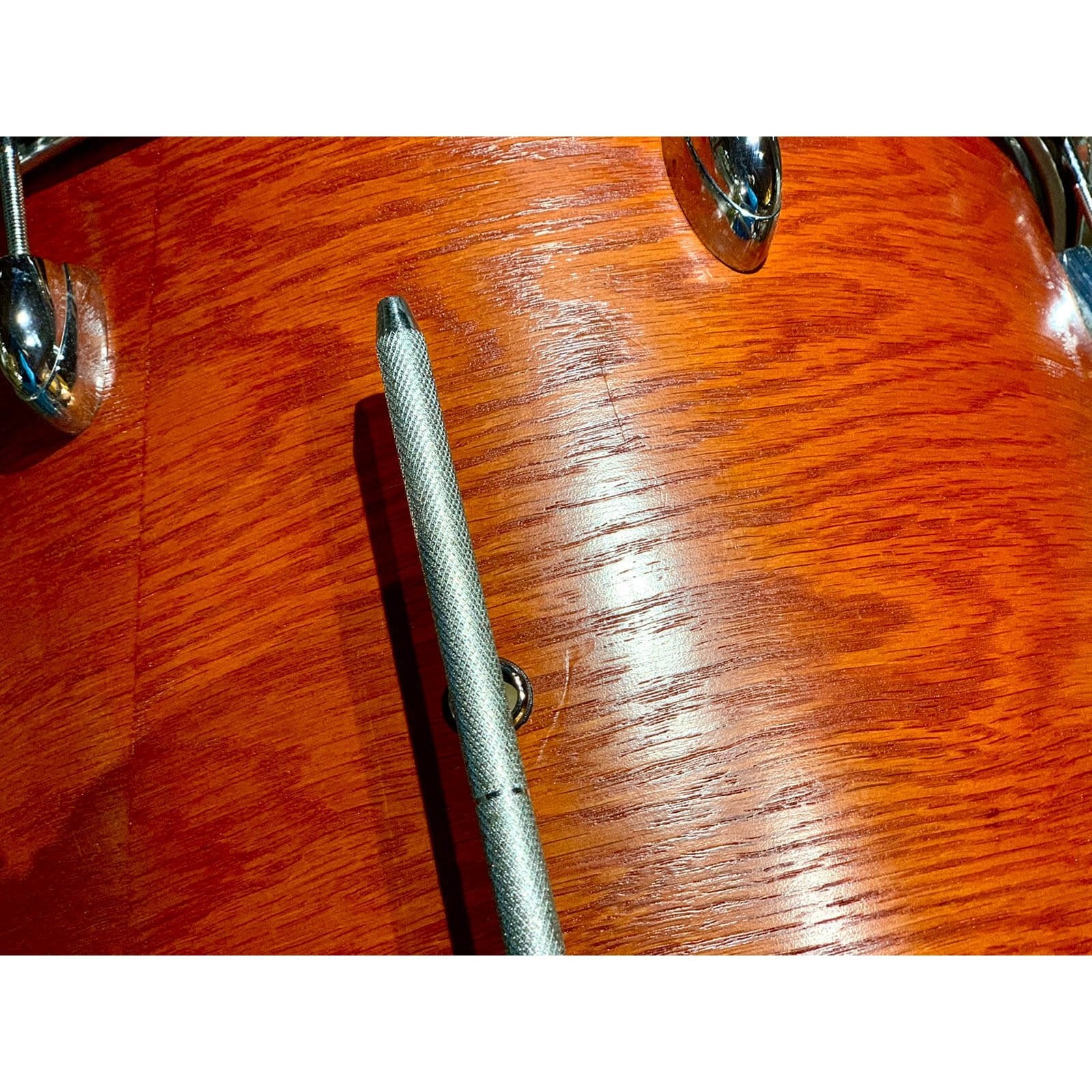 Used Yamaha Oak Custom 3pc Drum Set Matte Sedona Red