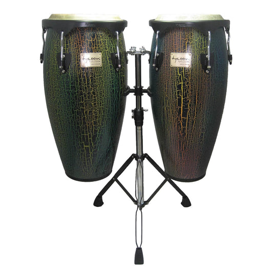Tycoon 10 & 11 Dark Iris Supremo Select Congas With Double Stand