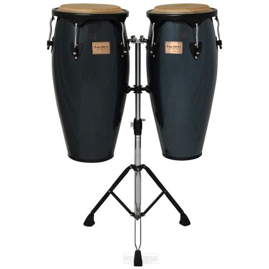 Tycoon Percussion 10&11 Metallic Blue Supremo Congas With Double Stand